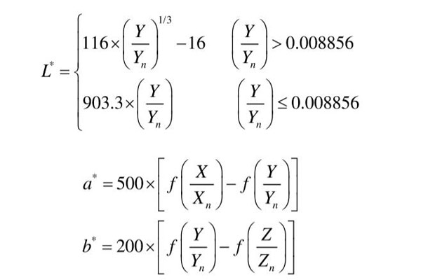 LAB顏色空間與XYZ顏色空間轉(zhuǎn)換關(guān)系式